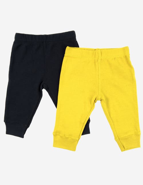 Leveret Baby Pants & Leggings Set, Navy Crawling Pant + Colored Legging In Black