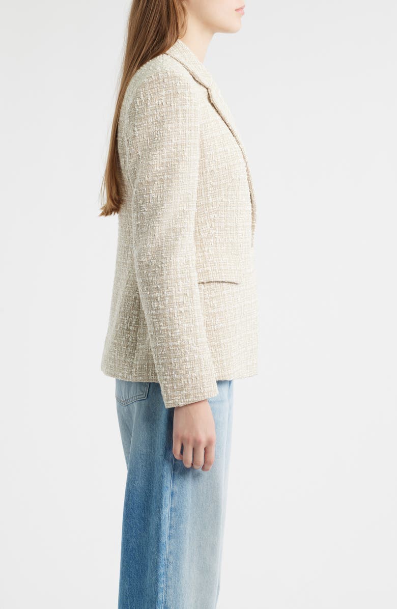 BOSS Jia Cotton Blend Tweed Blazer, Alternate, color, Soft Cream Tweed