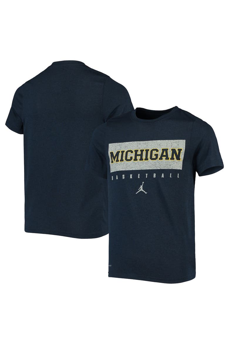 Youth Jordan Brand Navy Michigan Wolverines Legend Basketball Practice Performance T-Shirt, Main, color, Navy