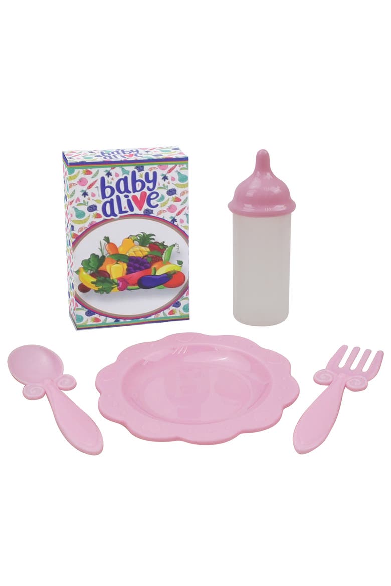 Doll Highchair Set Green, Alternate, color, Multicolored