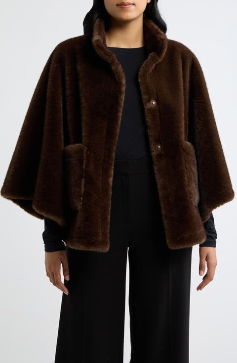 Faux Fur Poncho