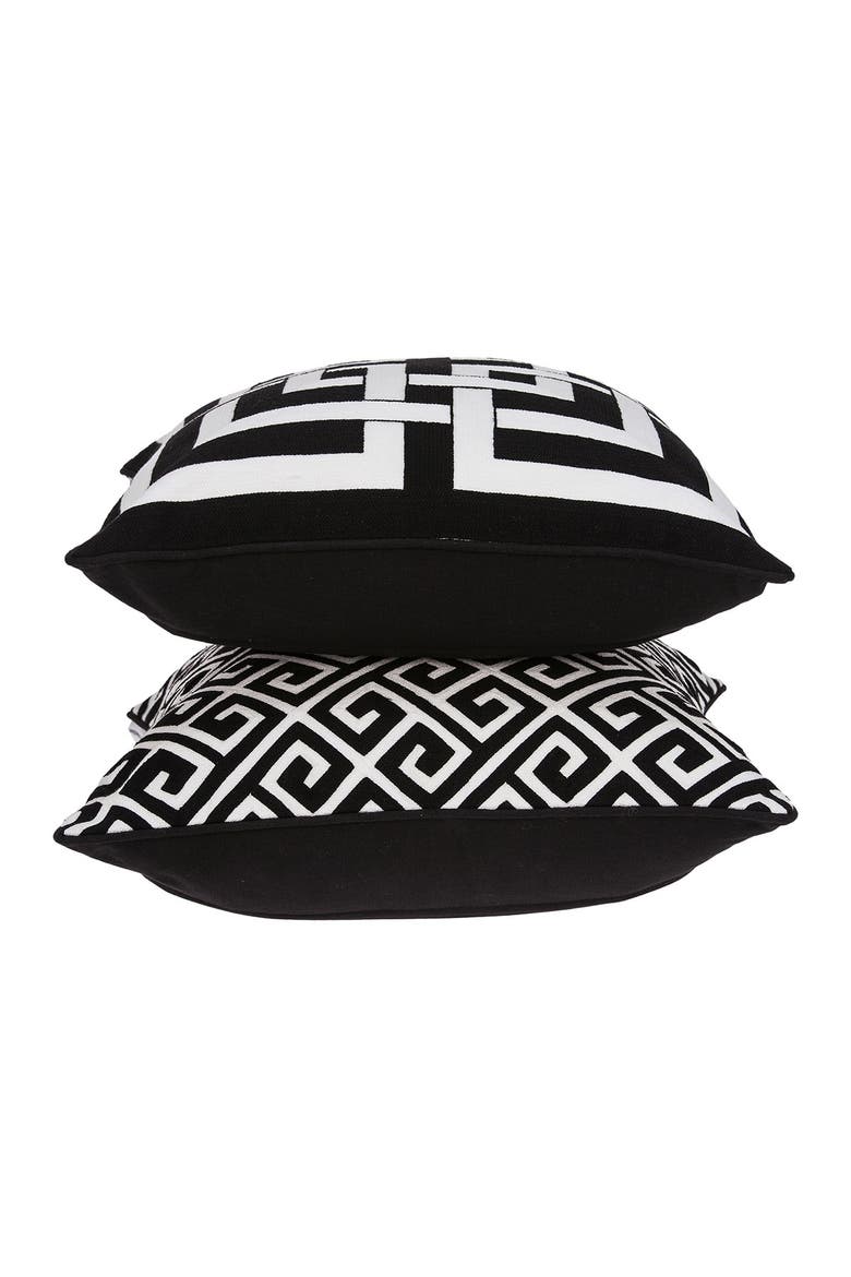 Cameo Embroidered Throw Pillow, Main, color, BLACK
