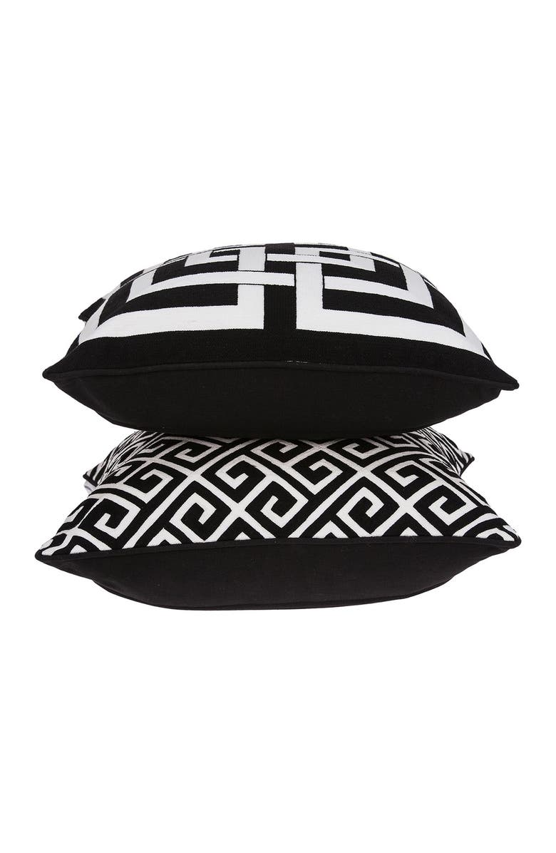 PARKLAND COLLECTION Cameo Embroidered Throw Pillow, Main, color, Black
