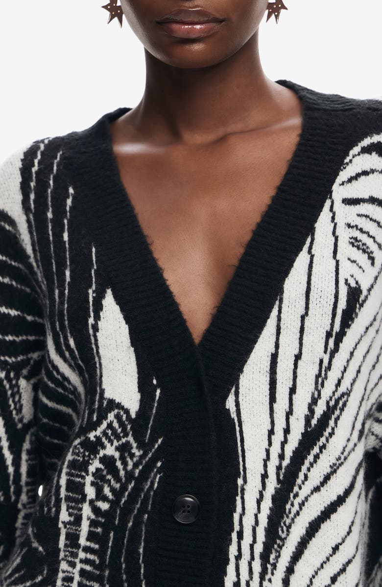 Desigual Halifax Botanical Jacquard Cardigan, Alternate, color,