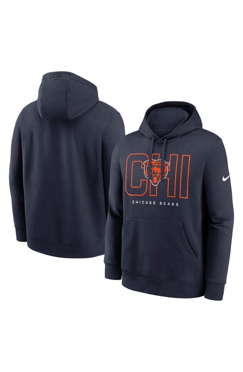 Nike Men's Nike Navy Chicago Bears Busted Play Club Fleece Pullover Hoodie, Main, color, Navy