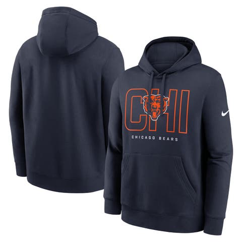 Men's Nike Navy Chicago Bears Busted Play Club Fleece Pullover Hoodie