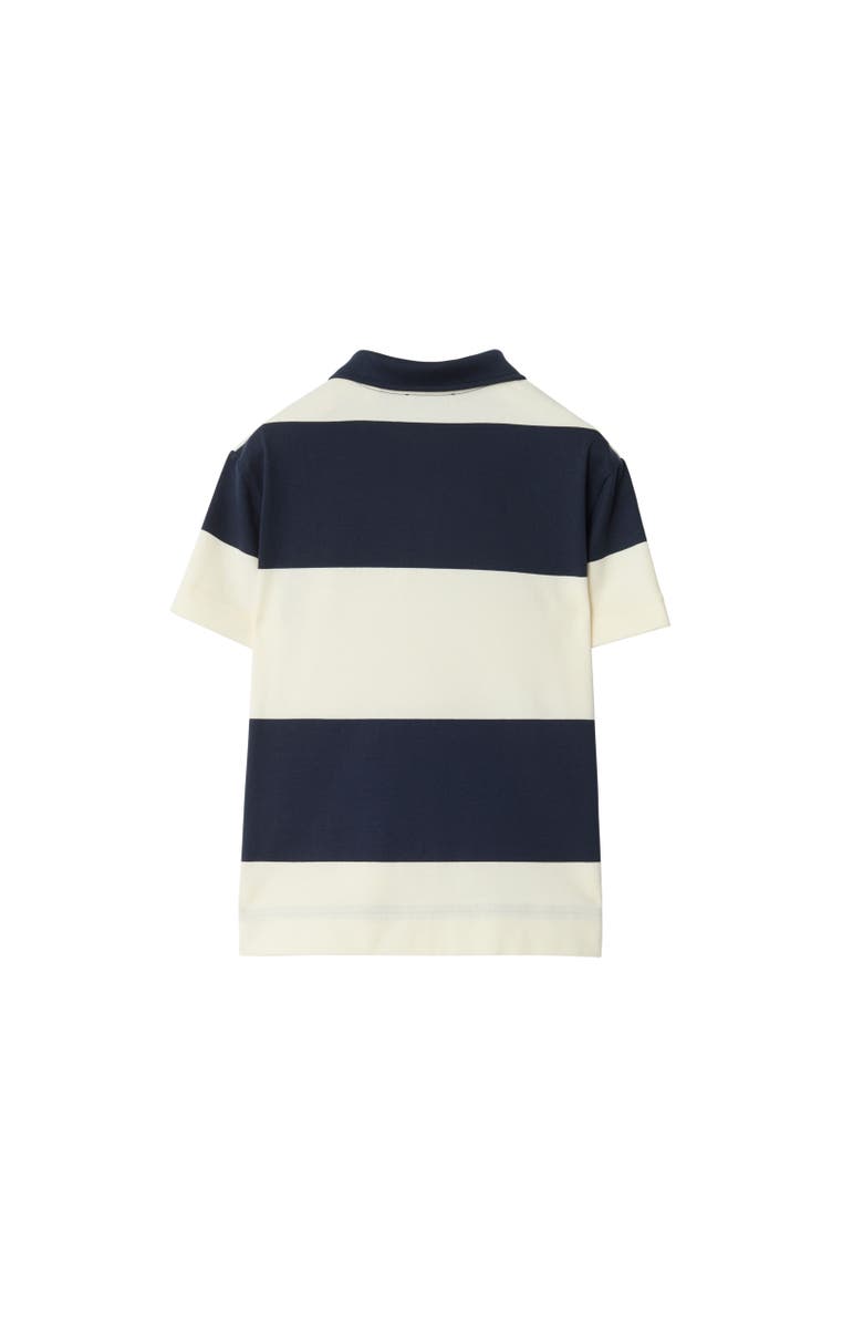 Burberry EKD Check Striped Cotton Polo Shirt, Alternate, color, Navy/Optic White
