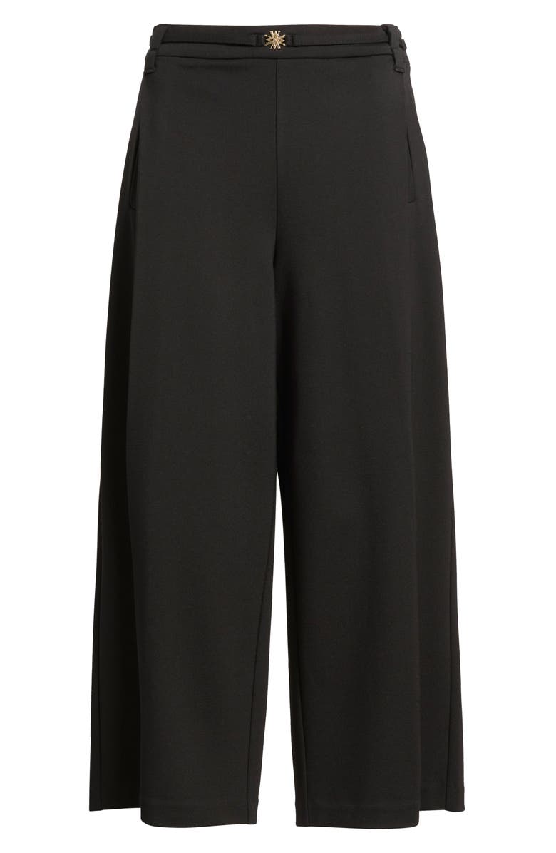 Wit & Wisdom Skyrise Pleated Belted Cropped Wide Leg Trousers, Alternate, color, Black