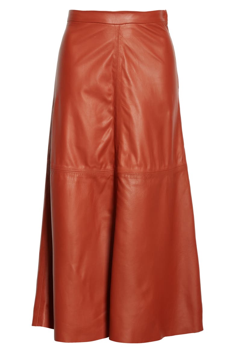 Content Leather Skirt (Nordstrom Exclusive), Alternate, color, COGNAC