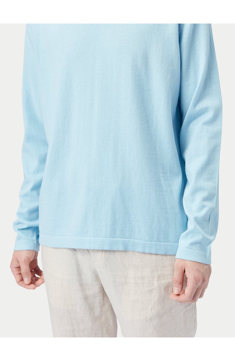 GOBI Mongolian Cashmere Men's Crewneck Cotton Silk Cashmere Blend Sweater, Alternate, color, Aquamarine