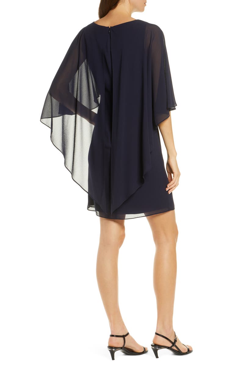 Vince Camuto Chiffon Cape Cocktail Dress, Alternate, color,