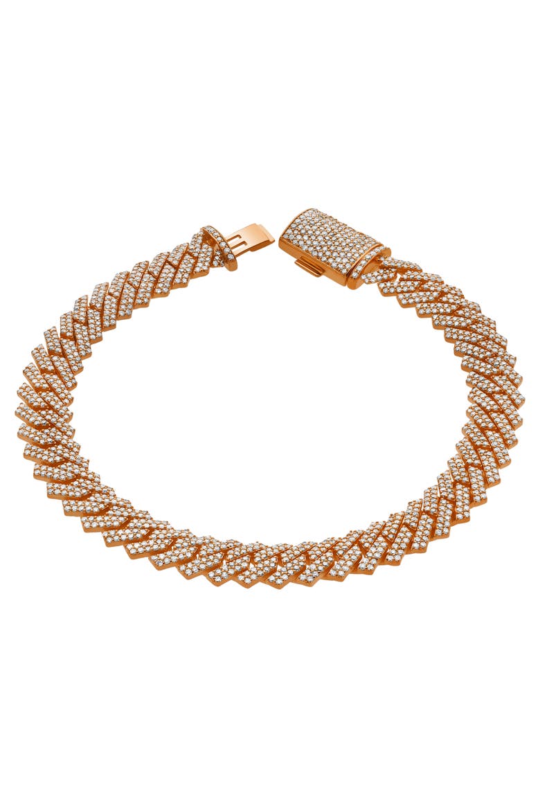 Diamond Link Cuban Bracelet in 10K Gold - 4.7 to 5.4ct., Main, color, 14K Rose Gold