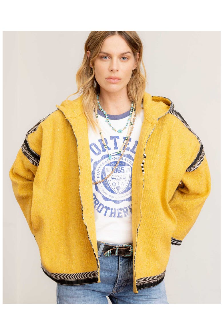 Cotton Poncho, Alternate, color, Yellow