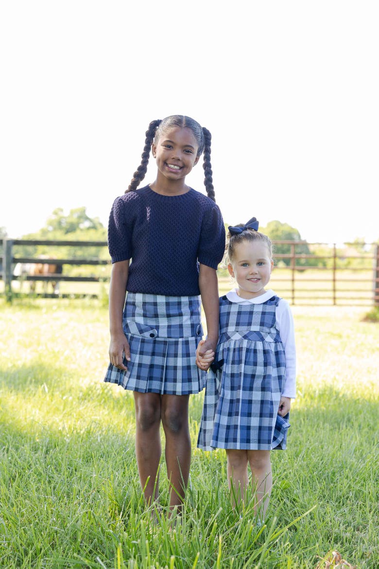 Plaid Pleated Skirt, Alternate, color, Blue & Navy Plaid