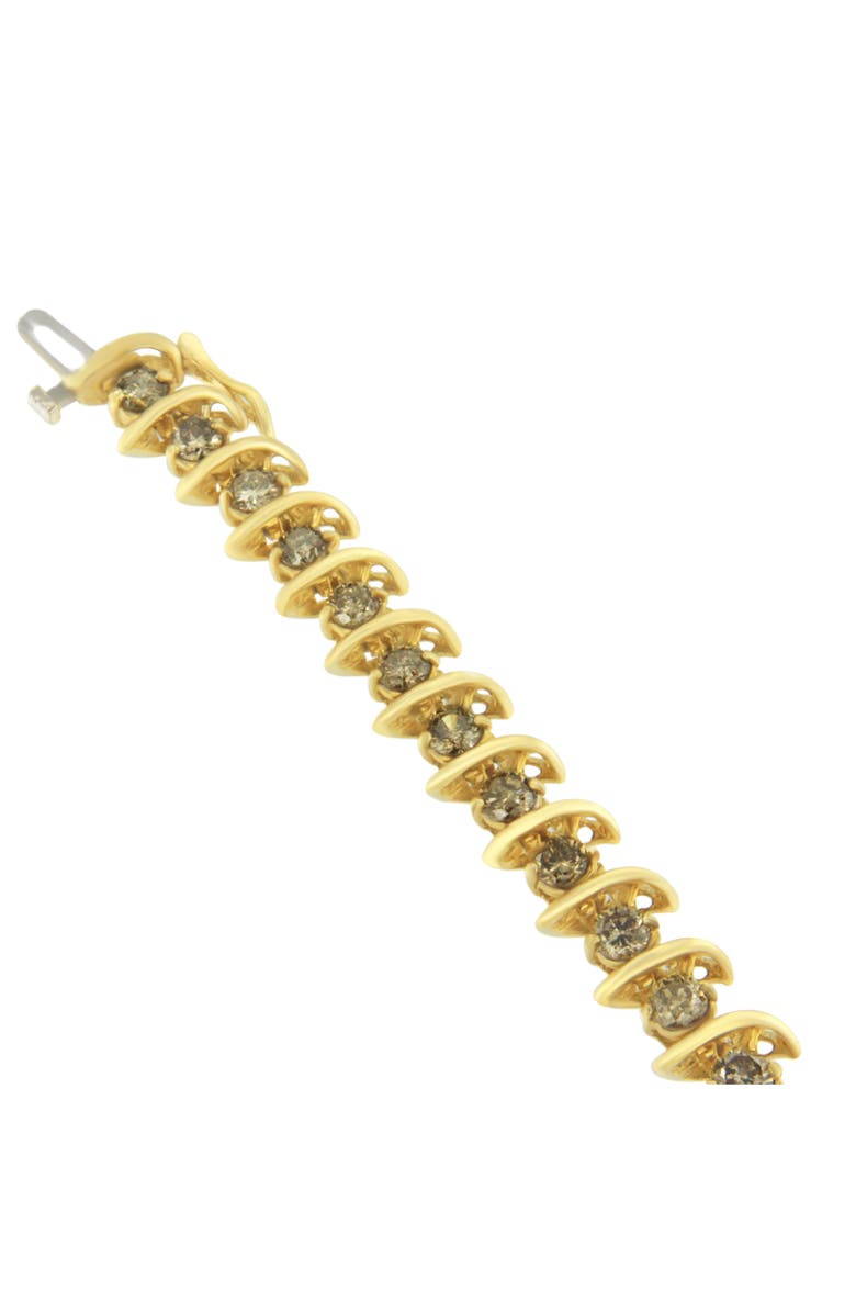 Haus of Brilliance 14K Yellow Gold Round-Cut Diamond 'S' Bracelet, Alternate, color, Yellow