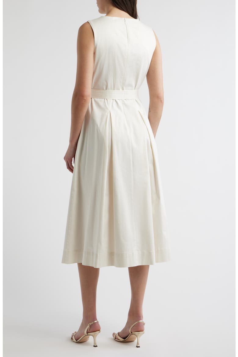 Sleeveless Stretch Cotton Midi Dress, Alternate, color, WHITE DOVE