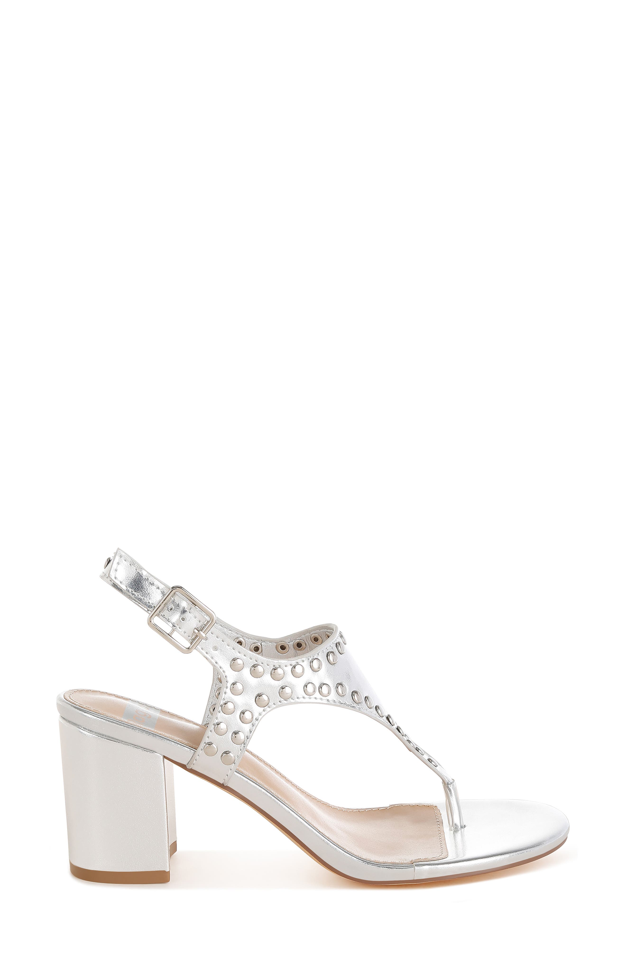 Rag & Co Chan Studded Sandal, Alternate, color, Silver