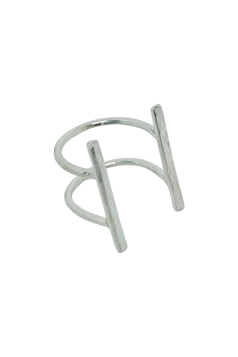 Double Bar Ring, Main, color, SILVER