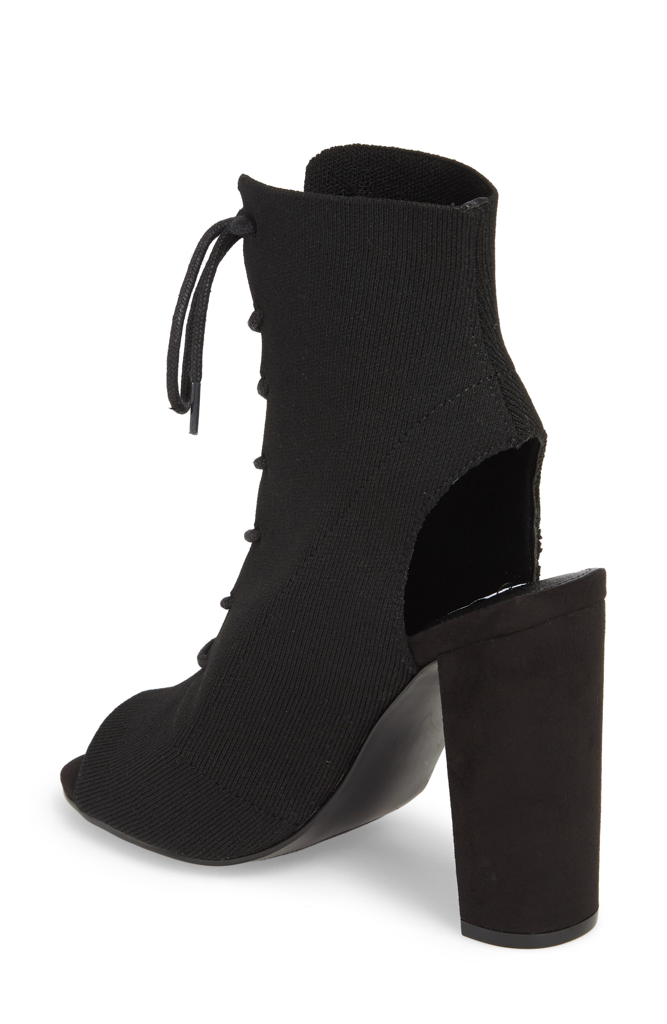Capture Lace-Up Sock Bootie, Alternate, color, BLACK