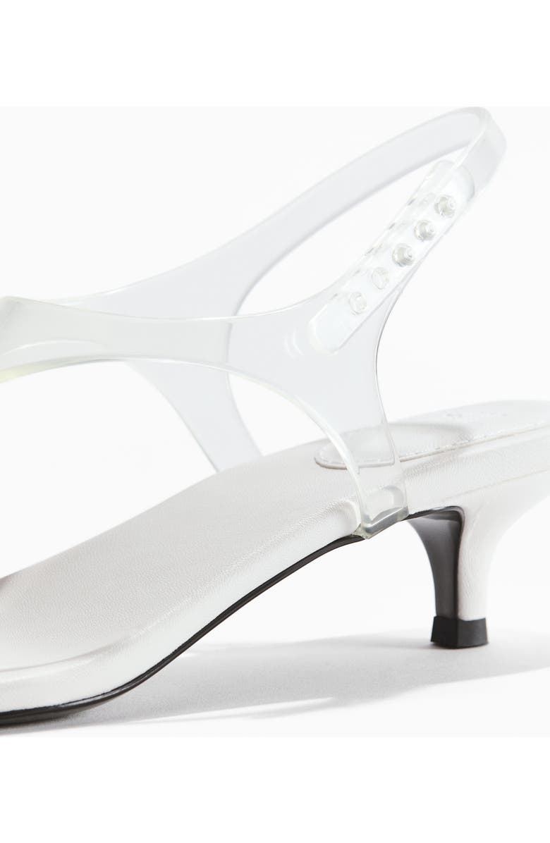 H&M Kitten-heeled Sandals, Alternate, color, White/Transparent