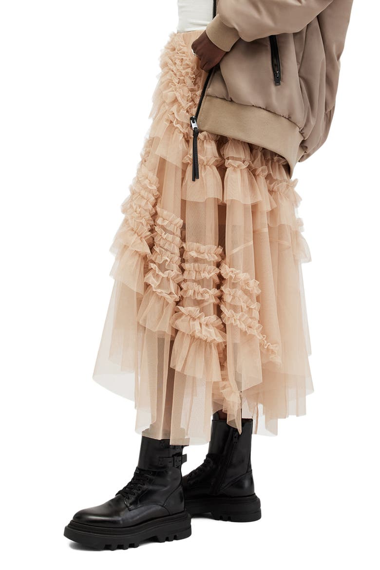 Jen Asymmetric Hem Tulle Skirt, Alternate, color, BLUSH PINK