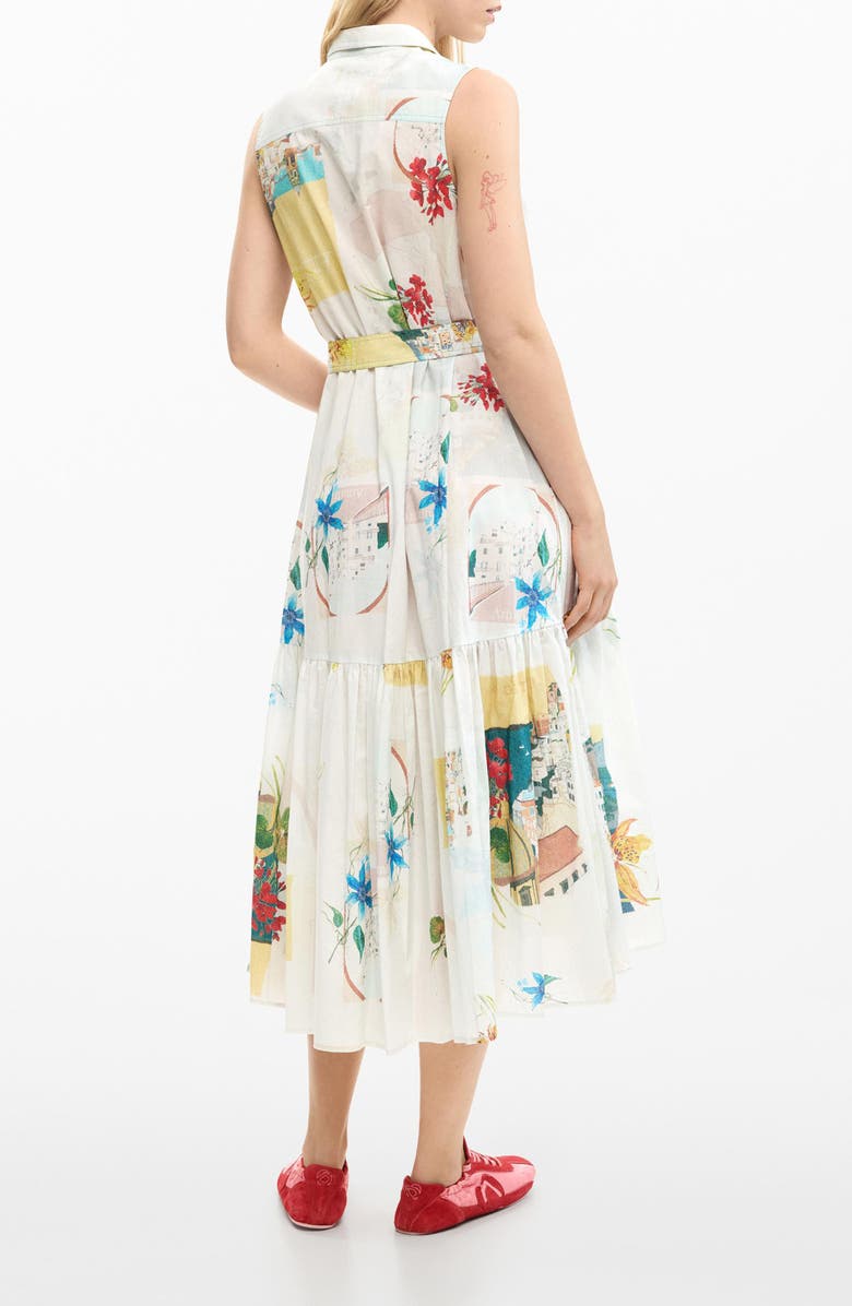 Desigual Postcard Print Sleeveless Shirtdress, Alternate, color, Light Blue