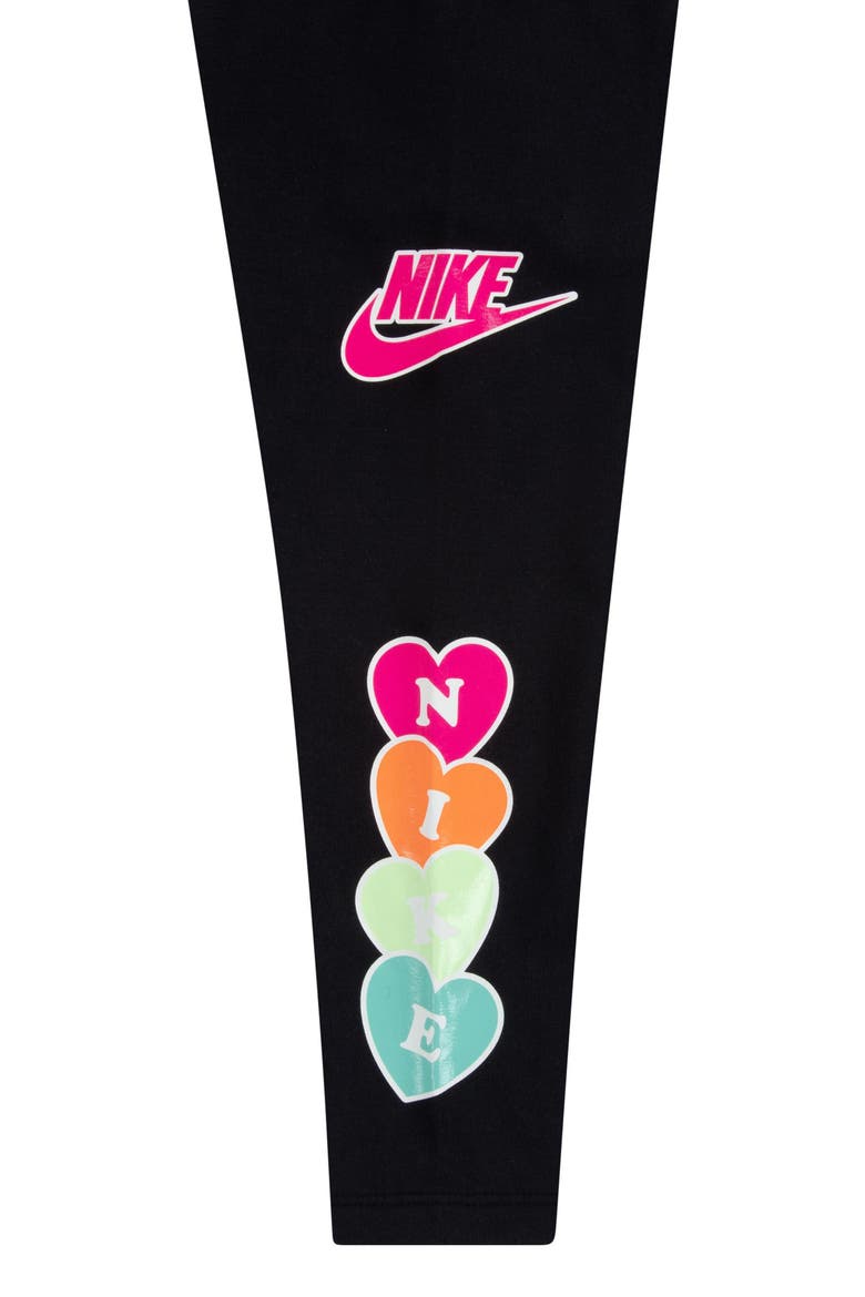 Kids' Sportswear Logo Leggings, Alternate, color, BLACK