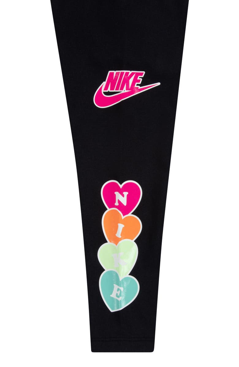 Nike Kids' Sportswear Logo Leggings, Alternate, color, Black
