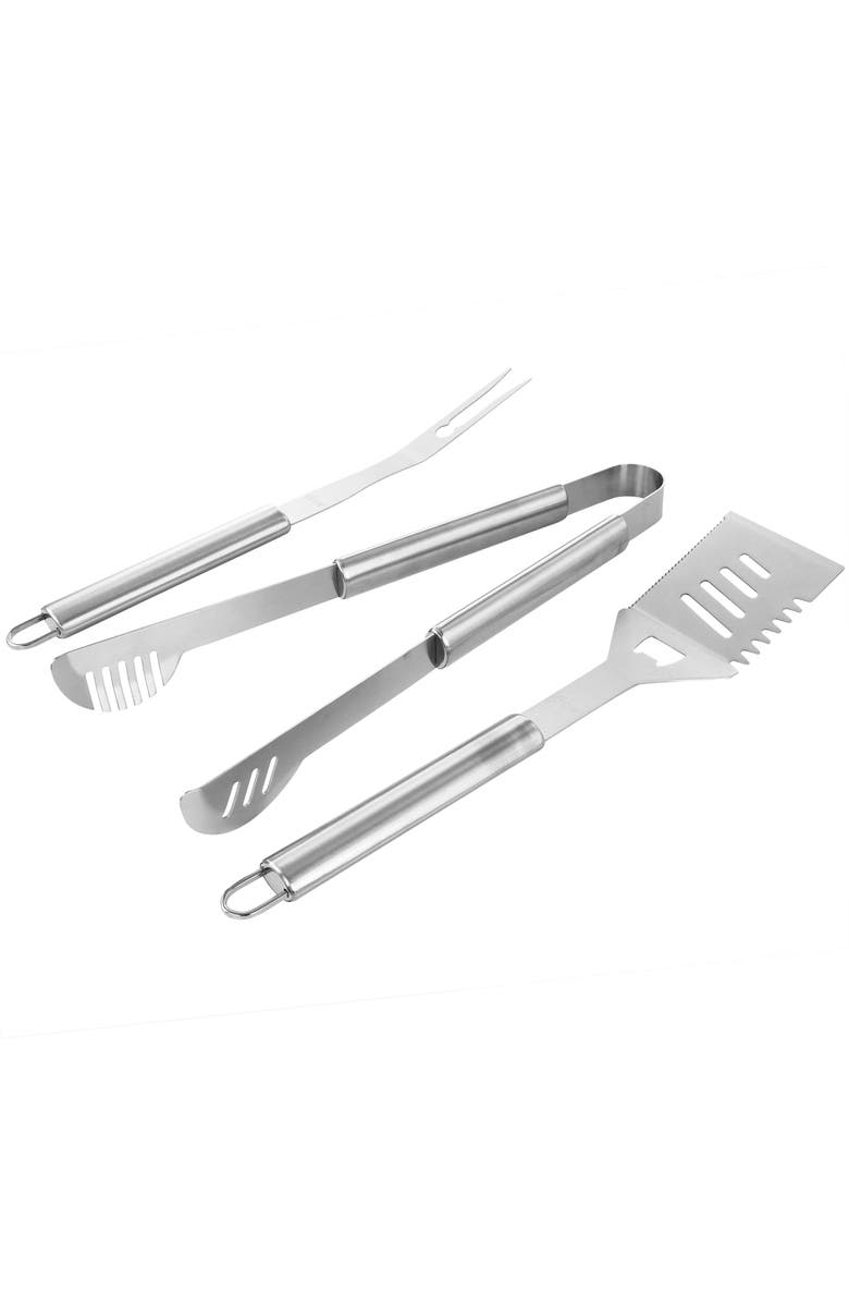 OSTER Baldwin 3 Piece Stainless Steel Barbecue Tool Set, Alternate, color, Silver