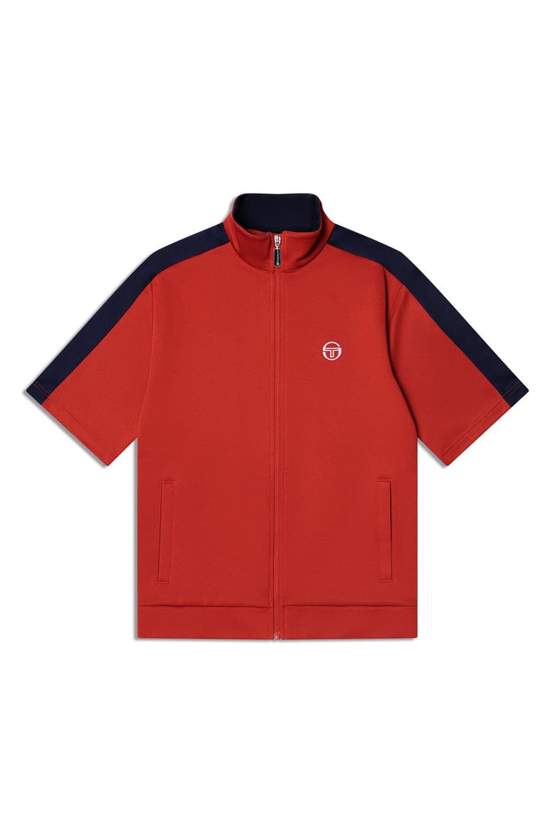 Viscotti Short Sleeve Track Jacket, Alternate, color, BOSSA NOVA