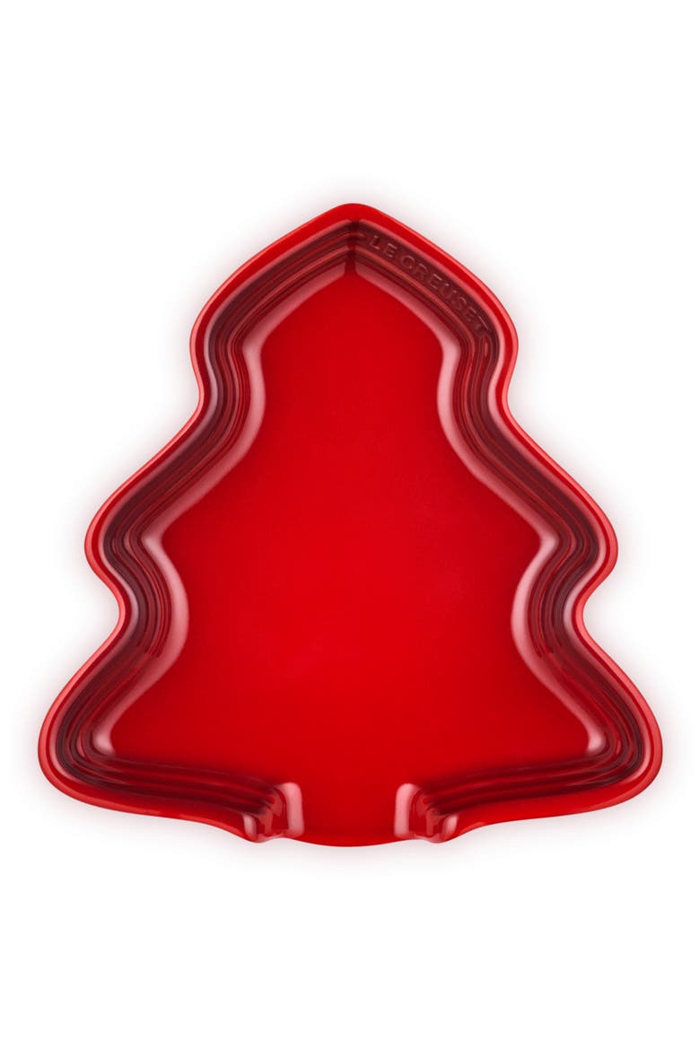 No#l Collection Stoneware Tree Platter, Main, color, CERISE