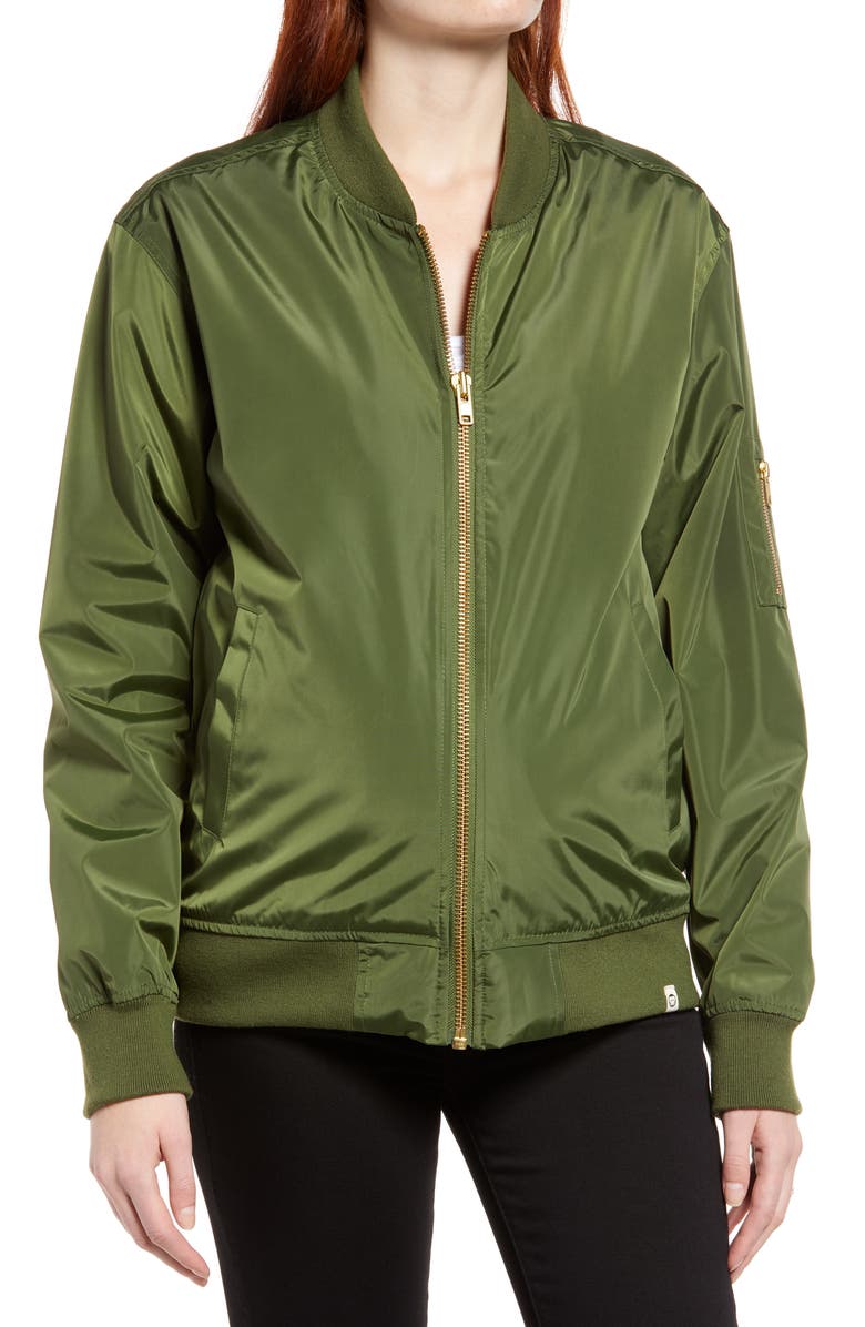 Bun Maternity Mama Recycled Polyester Maternity Bomber Jacket, Alternate, color, 