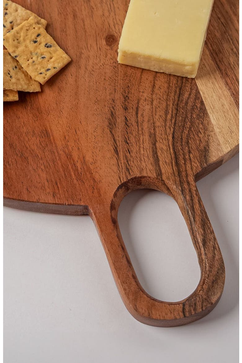 Acacia Circle Serving Board, Alternate, color, Brown