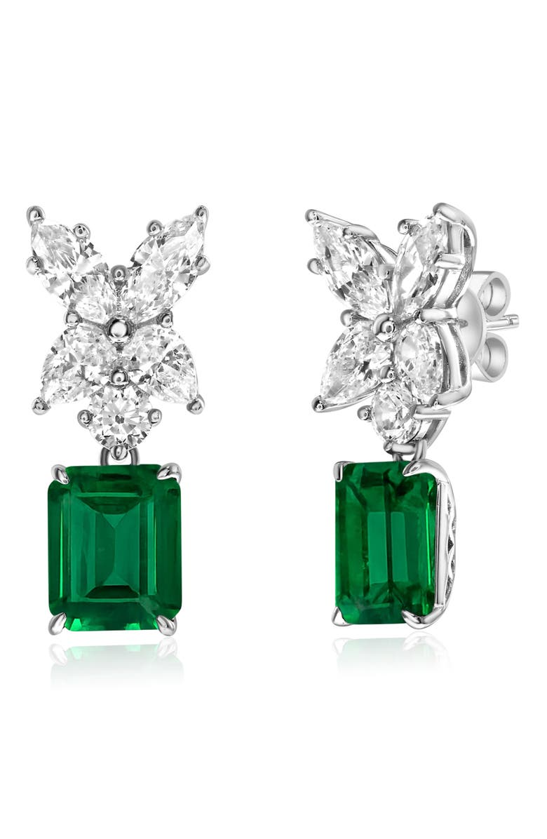 SUZY LEVIAN Gala Cubic Zirconia Drop Earrings, Main, color, Green