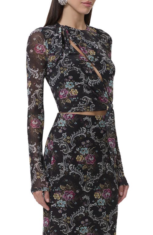 Afrm Chaya Floral Asymmetric Cutout Top In Multi