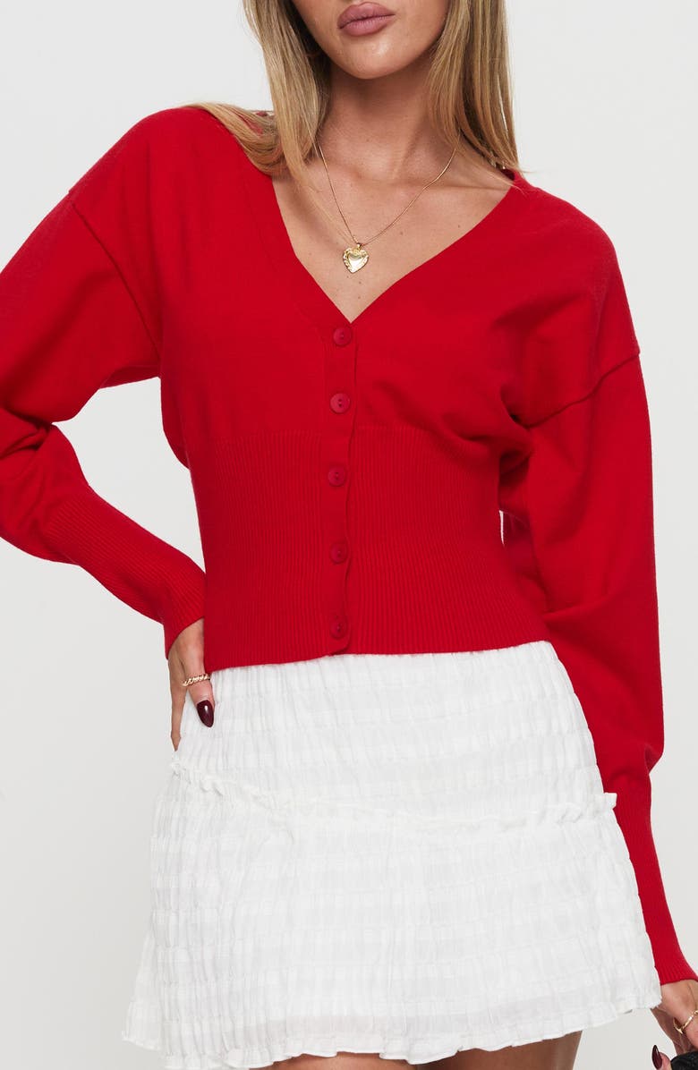 Princess Polly Wistfully V-Neck Cardigan, Main, color, 