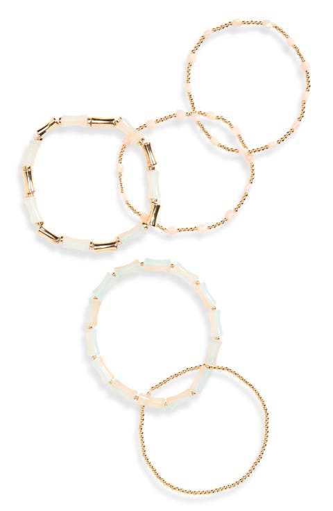 Set of 5 Beaded Stretch Bracelets