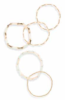 Set of 5 Beaded Stretch Bracelets