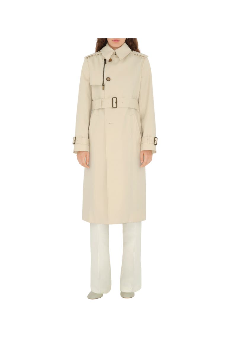 Burberry Long Cotton Blend Trench Coat, Alternate, color, 