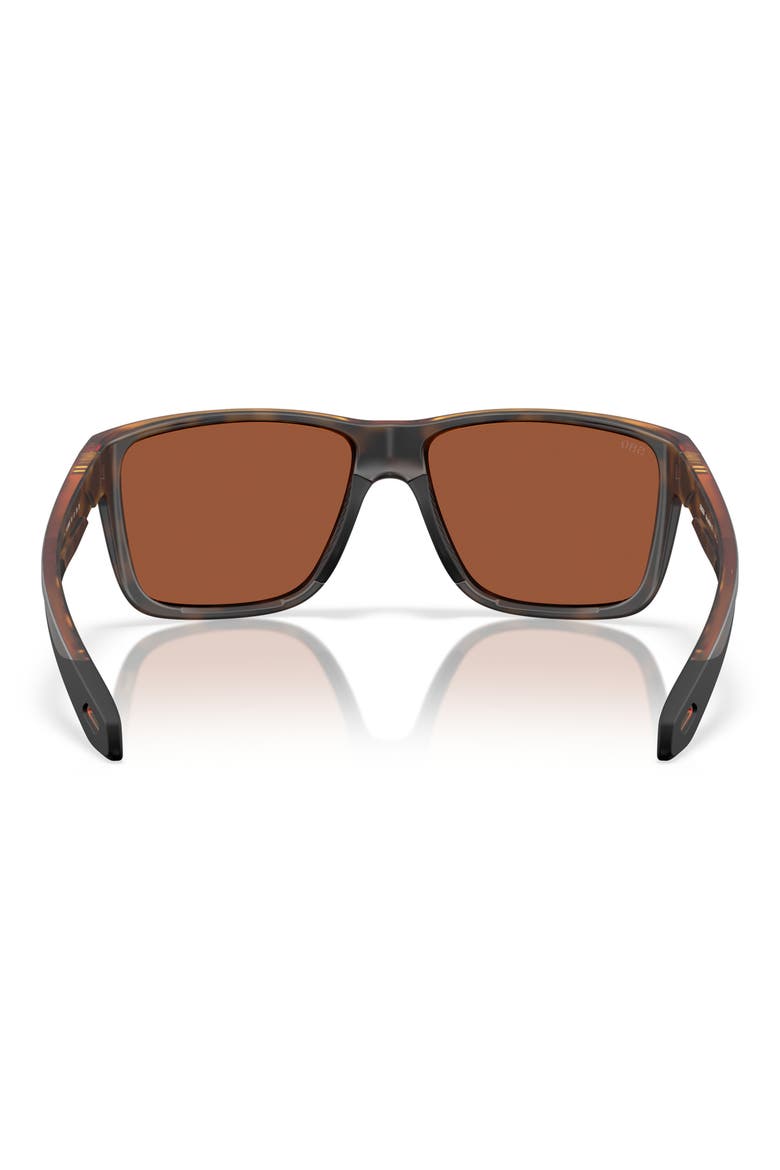Broadbill II 58mm Polarized Rectangular Sunglasses, Alternate, color, MATTE TORTOISE/ GREEN