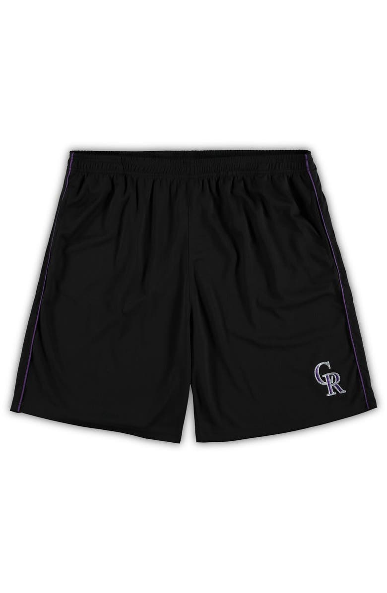 PROFILE Men's Black Colorado Rockies Big & Tall Mesh Shorts, Alternate, color, Black