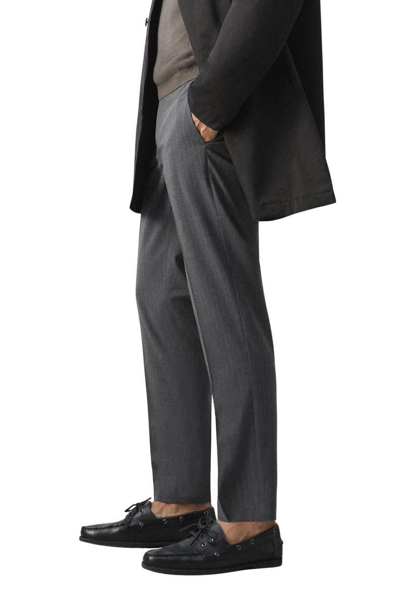 Slim Fit Pleat Front Pants, Alternate, color, GREY