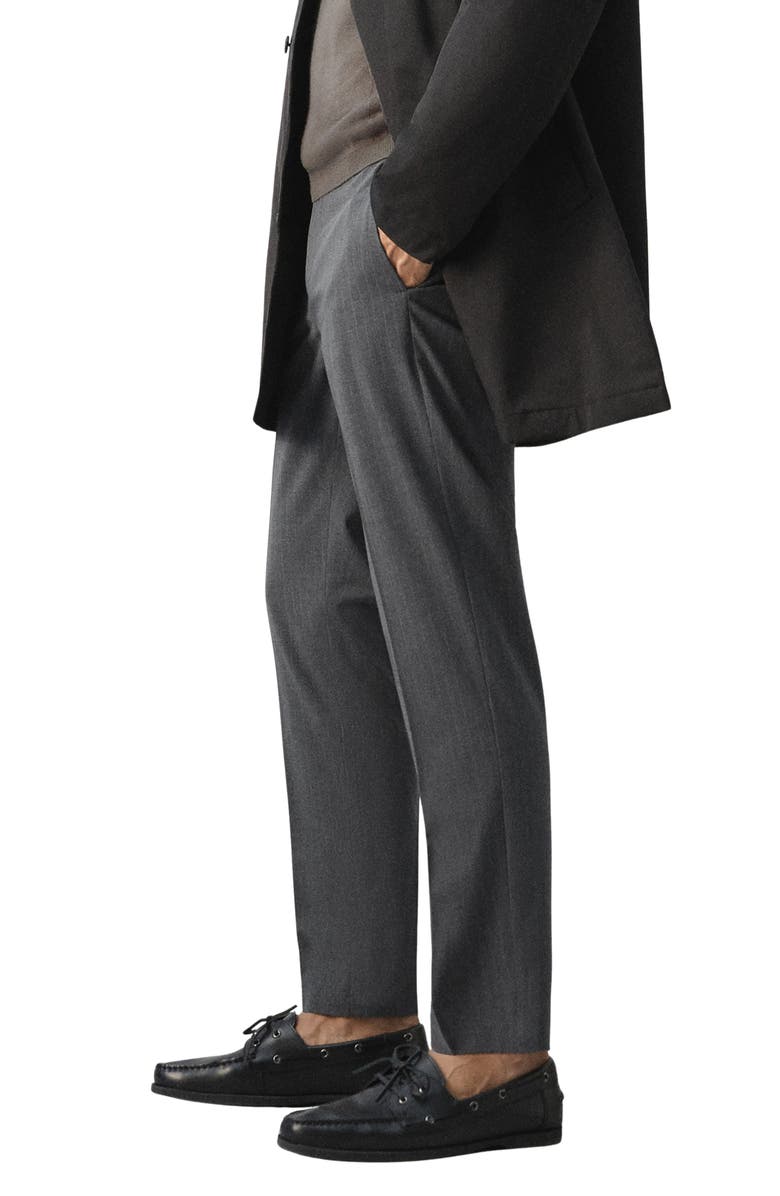 MANGO Slim Fit Pleat Front Pants, Alternate, color, Grey