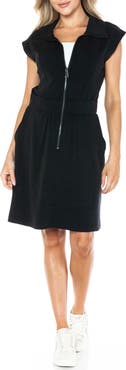 O.L. Cap Sleeve Zip Front Scuba Dress