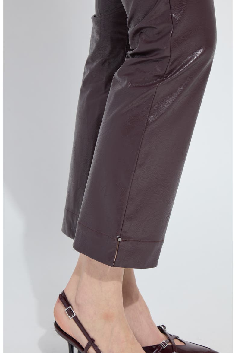Percy Faux Leather Ankle Pants, Alternate, color, PINOT NOIR