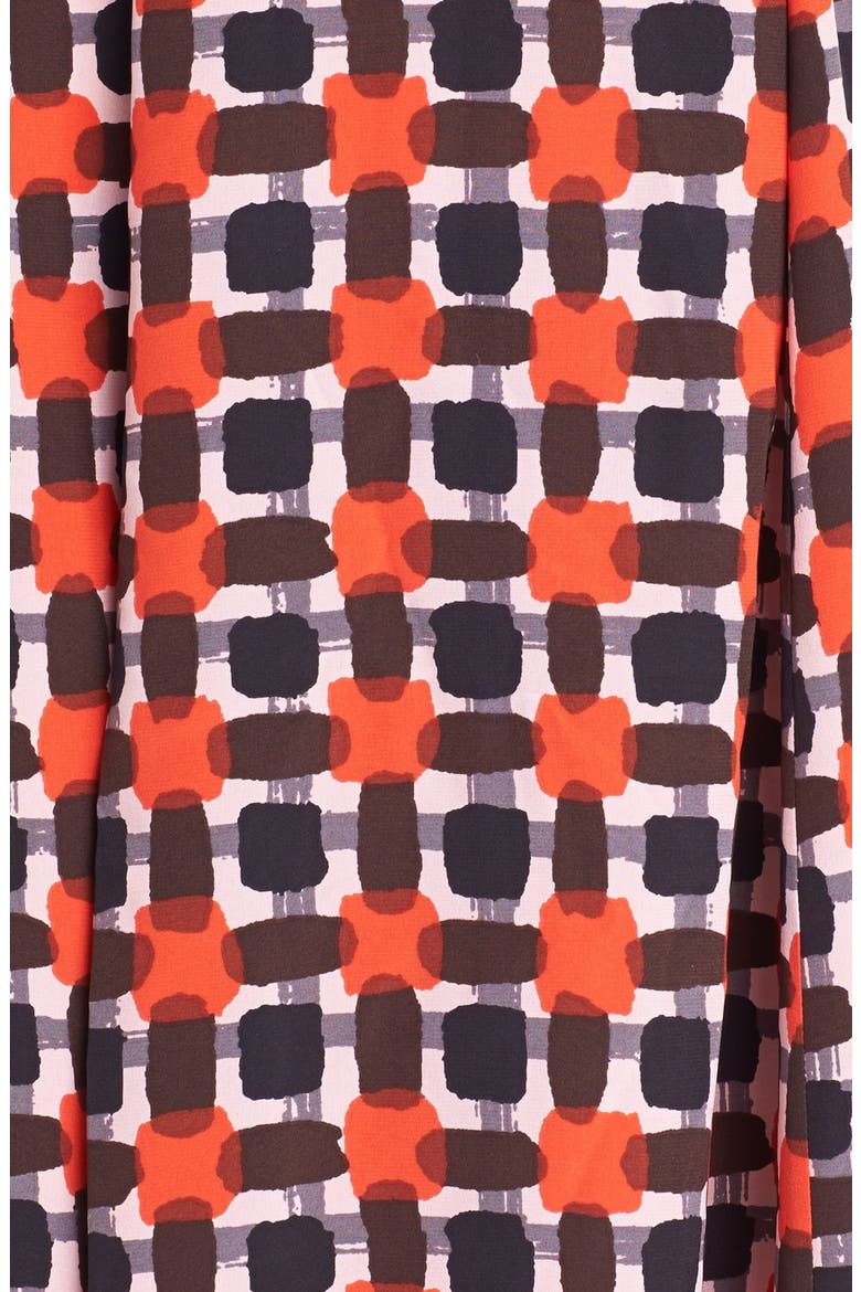 'zaza' silk a-line dress, Alternate, color, MARASCHINO SQUARES/ BLACK