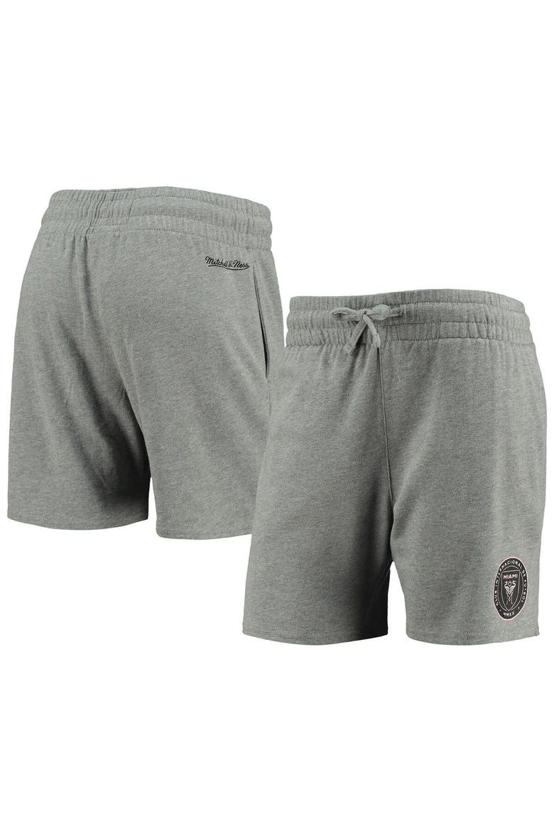 Women's Mitchell & Ness Heathered Gray Inter Miami CF Logo Shorts, Main, color, Heather Gray