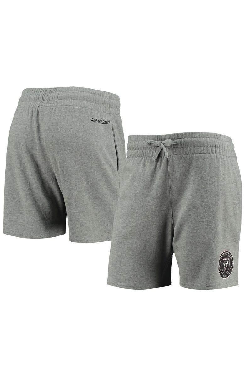 Mitchell & Ness Women's Mitchell & Ness Heathered Gray Inter Miami CF Logo Shorts, Main, color, Heather Gray