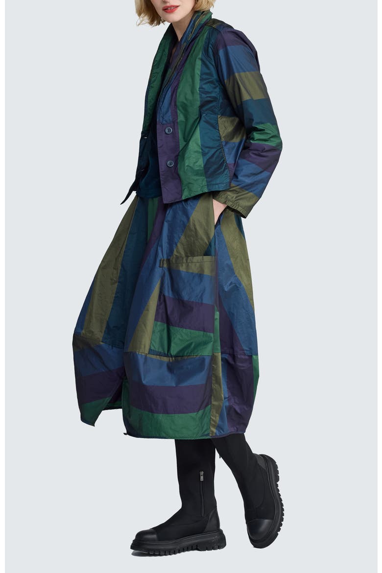 Litia Striped Jacket, Alternate, color, Oasis Blue