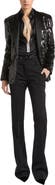 Balmain 1-Button Satin Jacket with Sequins